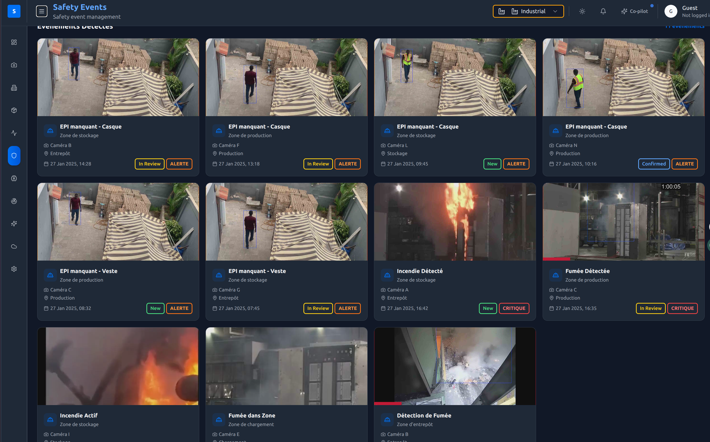 ServEYE event list screenshot